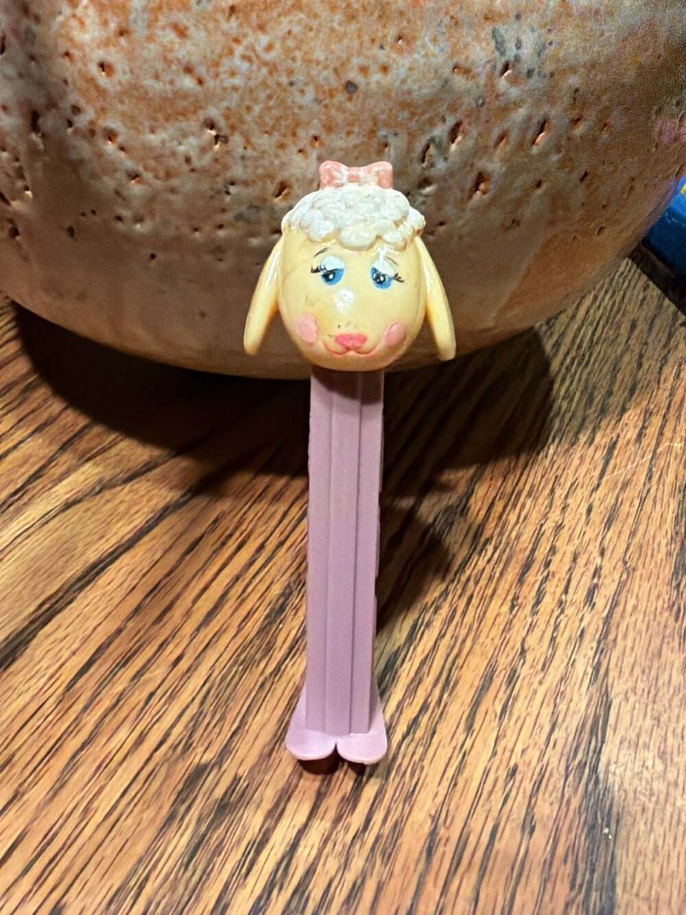 Vintage Lamb Chop PEZ Dispenser with Feet Purple Stem Made in Yugoslavia